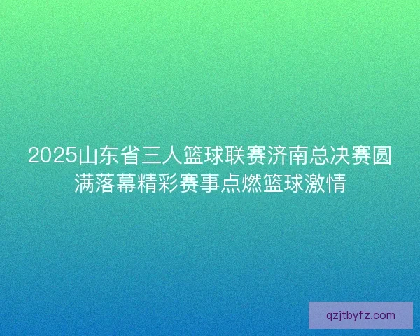 2025山东省三人篮球联赛济南总决赛圆满落幕精彩赛事点燃篮球激情 2025山东省三人篮球联赛济南总决赛圆满落幕精彩赛事点燃篮球激情
